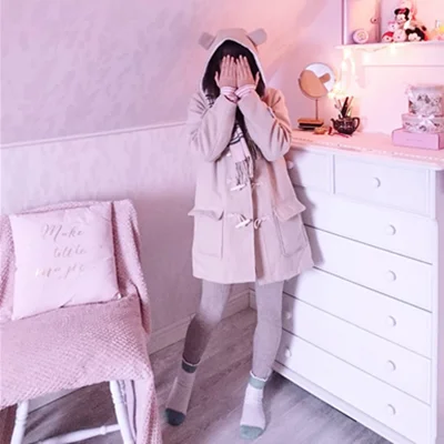 Review for Cute bear hooded woolen jacket YV411