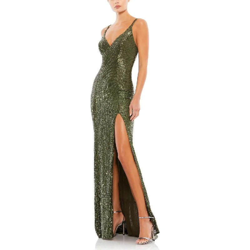 Ieena for Mac Duggal Womens Sequined Formal Evening Dress