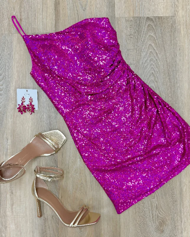 Magenta One Should Sequin Dres