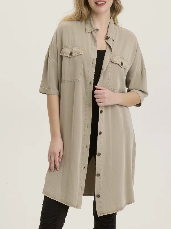 Bradford Shirt Dress - Khaki FINAL SALE