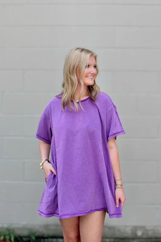 Purple oversized tshirt dress