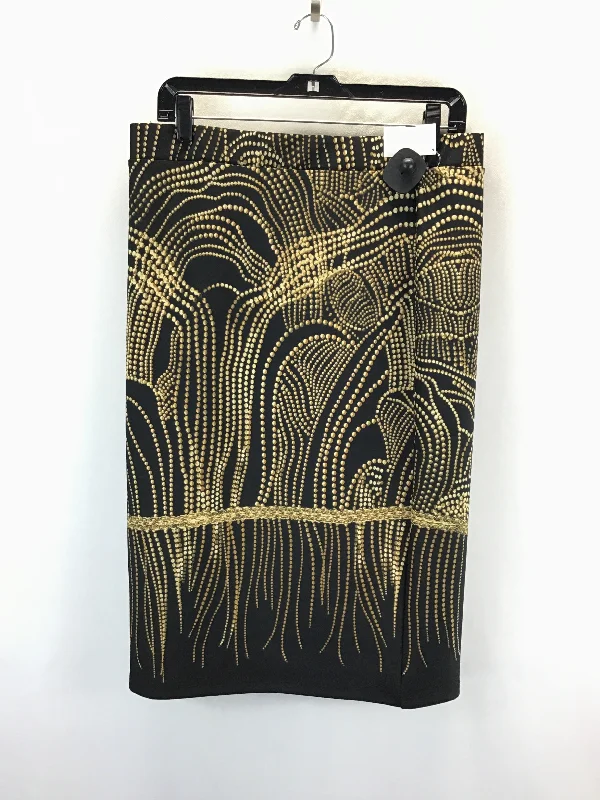 Skirt Midi By Melissa Paige In Black & Gold, Size: M